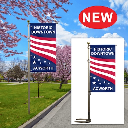 Global Flags Unlimited Telescopic Pole with Wheel Base 20ft 208411